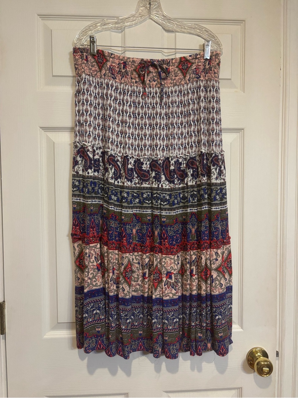 Westport Multicolor Tiered Midi Skirt - Paisley & Geometric Print